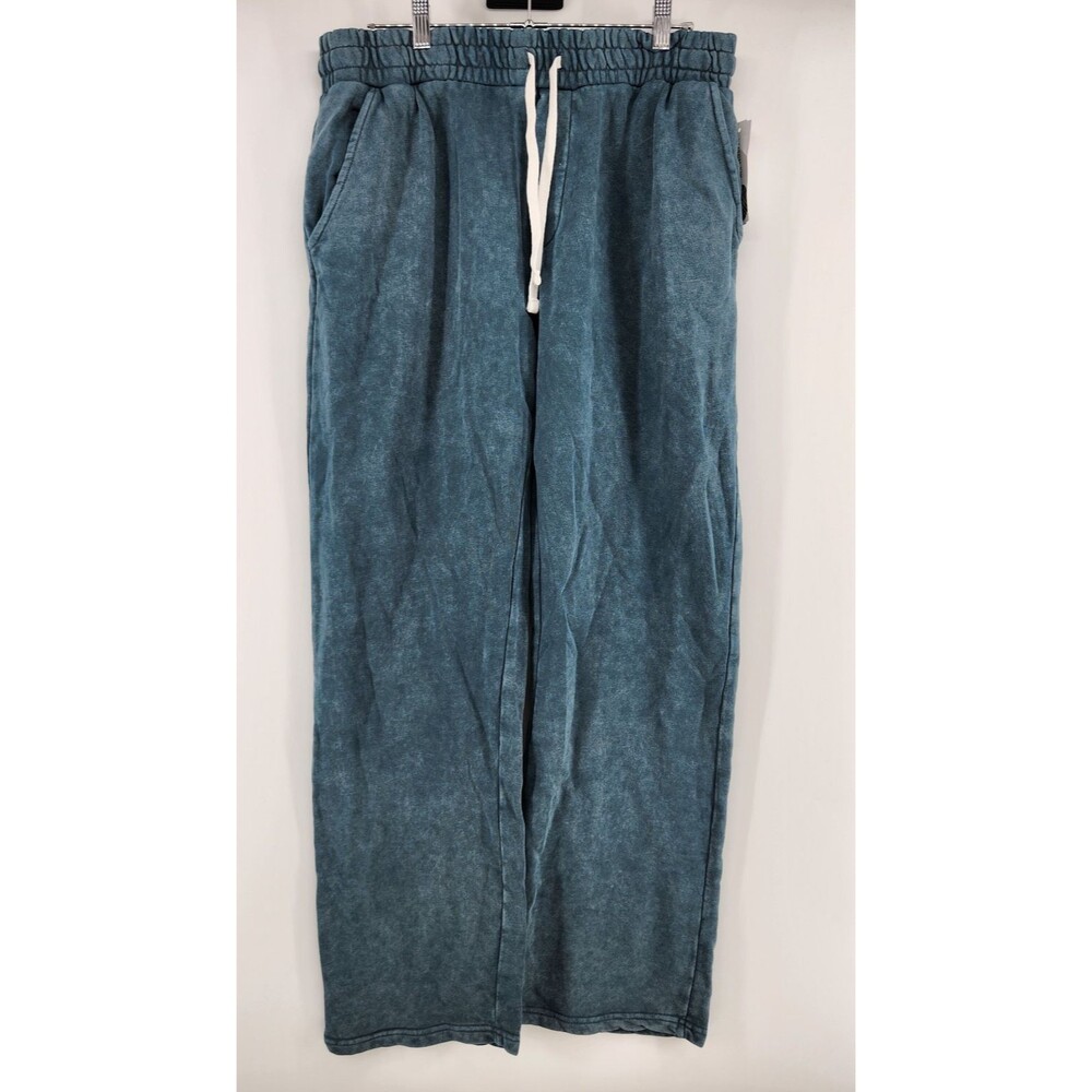 Threads 4 Thought Men's Large Blue Kevin Mineral Wash French‎ Terry Pants NWT